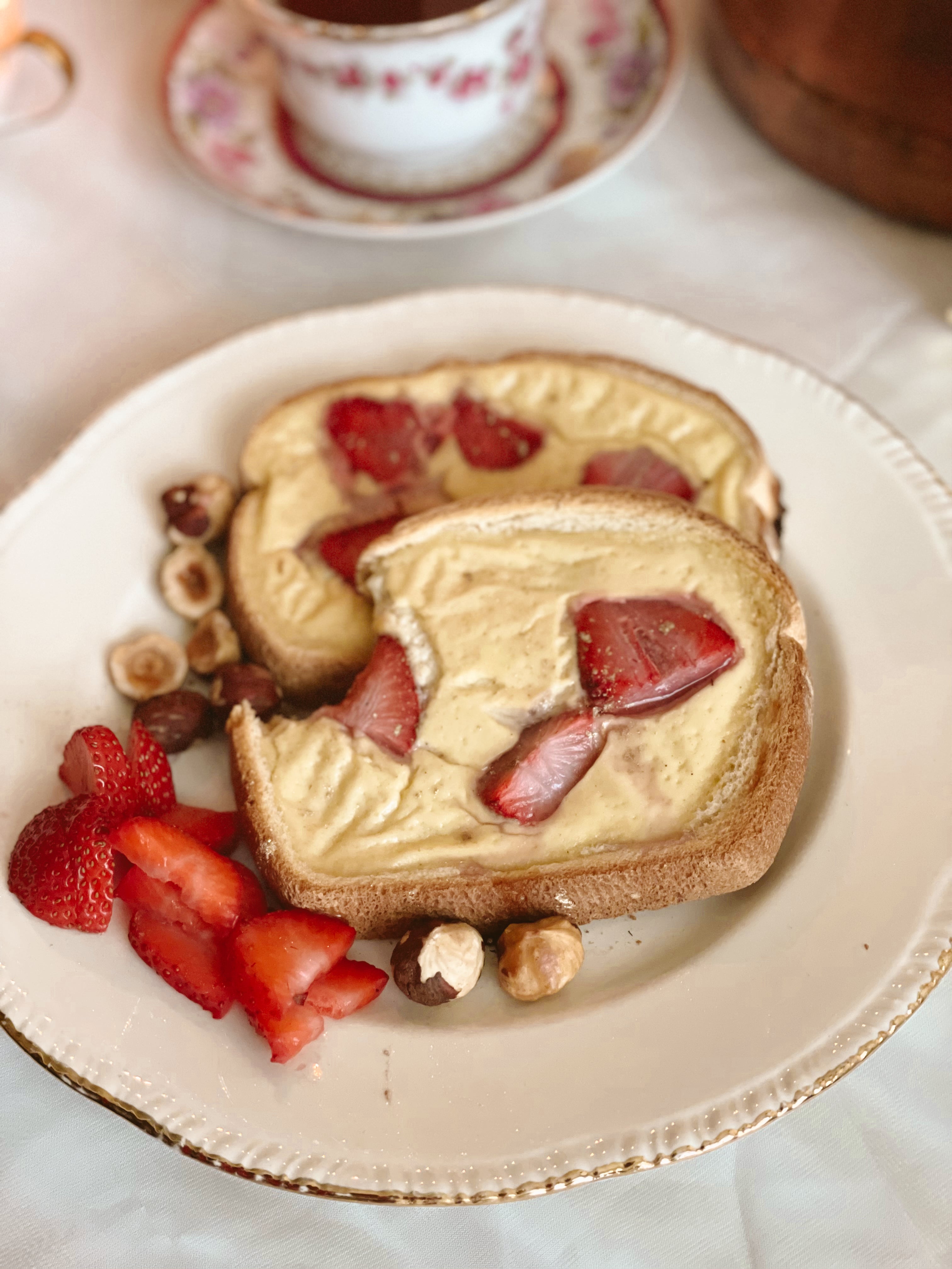 TikTok Strawberry Custard Toast