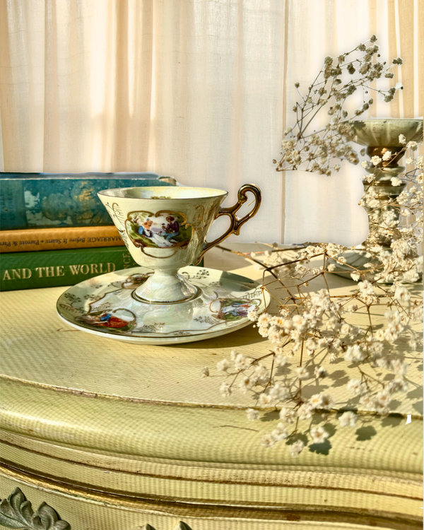 Vintage teaware in the sunlight